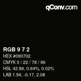 颜色代码: RGB 9 7 2 | qconv.com