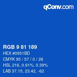 カラーコード: RGB 9 81 189 | qconv.com