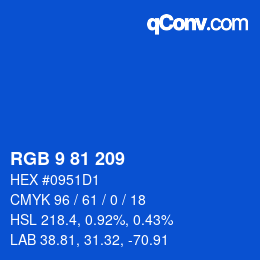 Color code: RGB 9 81 209 | qconv.com