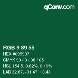 Color code: RGB 9 89 55 | qconv.com