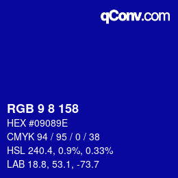 Color code: RGB 9 8 158 | qconv.com