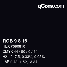 Color code: RGB 9 8 16 | qconv.com