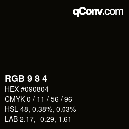 Farbcode: RGB 9 8 4 | qconv.com