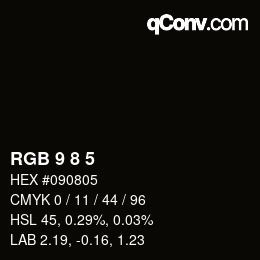 Farbcode: RGB 9 8 5 | qconv.com