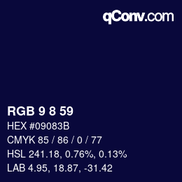 Color code: RGB 9 8 59 | qconv.com