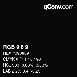 カラーコード: RGB 9 8 9 | qconv.com