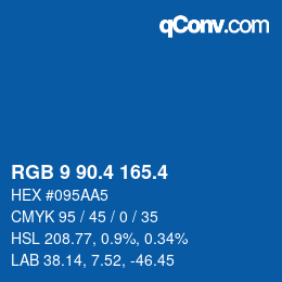 カラーコード: RGB 9 90.4 165.4 | qconv.com