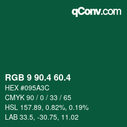 カラーコード: RGB 9 90.4 60.4 | qconv.com