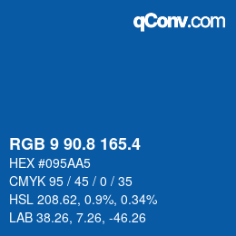 カラーコード: RGB 9 90.8 165.4 | qconv.com