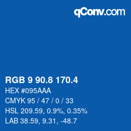 カラーコード: RGB 9 90.8 170.4 | qconv.com