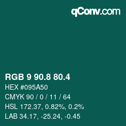 カラーコード: RGB 9 90.8 80.4 | qconv.com