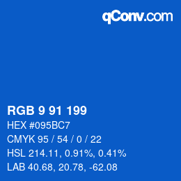 Color code: RGB 9 91 199 | qconv.com