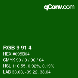 Color code: RGB 9 91 4 | qconv.com