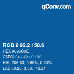 カラーコード: RGB 9 92.2 158.6 | qconv.com