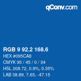 カラーコード: RGB 9 92.2 168.6 | qconv.com