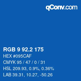 カラーコード: RGB 9 92.2 175 | qconv.com
