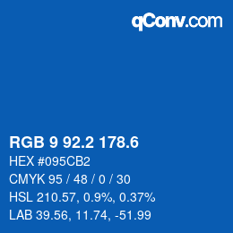 カラーコード: RGB 9 92.2 178.6 | qconv.com