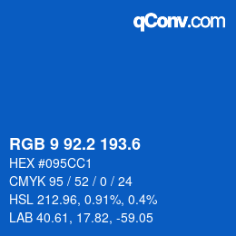 カラーコード: RGB 9 92.2 193.6 | qconv.com