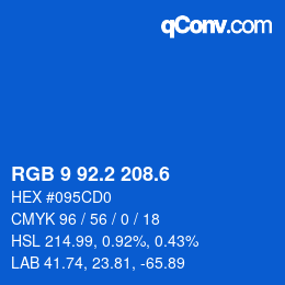 カラーコード: RGB 9 92.2 208.6 | qconv.com