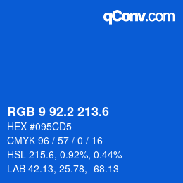 カラーコード: RGB 9 92.2 213.6 | qconv.com