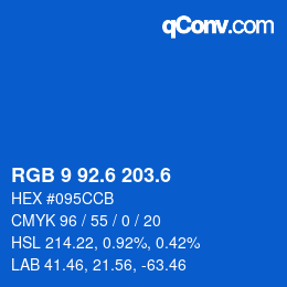 カラーコード: RGB 9 92.6 203.6 | qconv.com