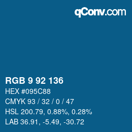 カラーコード: RGB 9 92 136 | qconv.com