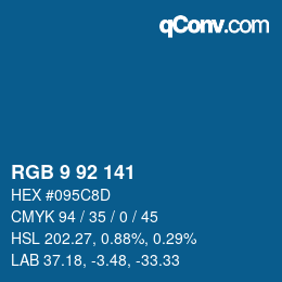 カラーコード: RGB 9 92 141 | qconv.com