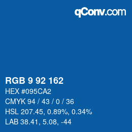 カラーコード: RGB 9 92 162 | qconv.com