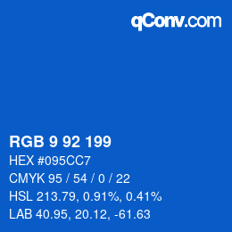 Color code: RGB 9 92 199 | qconv.com