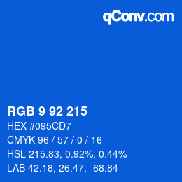 颜色代码: RGB 9 92 215 | qconv.com