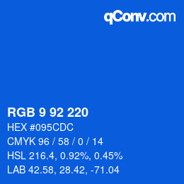 カラーコード: RGB 9 92 220 | qconv.com