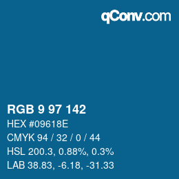 Color code: RGB 9 97 142 | qconv.com