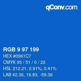 Color code: RGB 9 97 199 | qconv.com