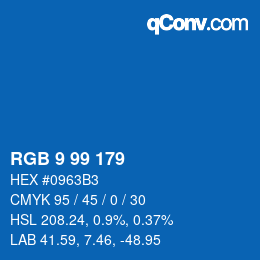 Color code: RGB 9 99 179 | qconv.com