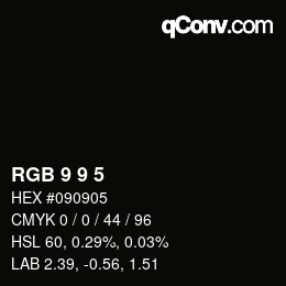 カラーコード: RGB 9 9 5 | qconv.com