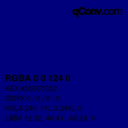 Color code: RGBA 0 0 124 0 | qconv.com