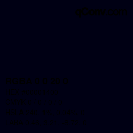 Color code: RGBA 0 0 20 0 | qconv.com