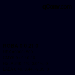 Color code: RGBA 0 0 21 0 | qconv.com
