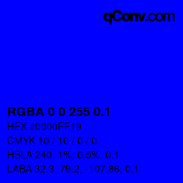 Color code: RGBA 0 0 255 0.1 | qconv.com