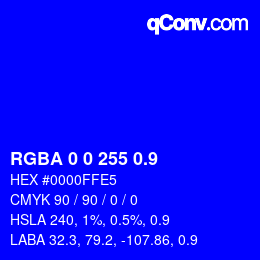 Código de color: RGBA 0 0 255 0.9 | qconv.com