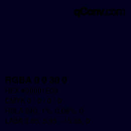 Color code: RGBA 0 0 30 0 | qconv.com