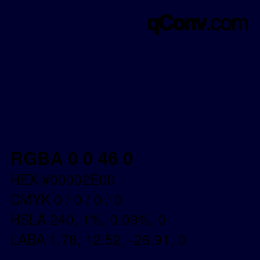 Color code: RGBA 0 0 46 0 | qconv.com
