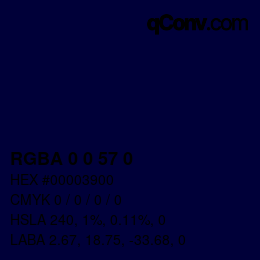 Color code: RGBA 0 0 57 0 | qconv.com