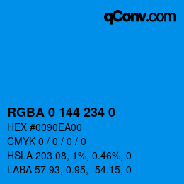 Color code: RGBA 0 144 234 0 | qconv.com