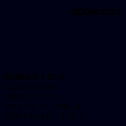 カラーコード: RGBA 0 1 20 0 | qconv.com