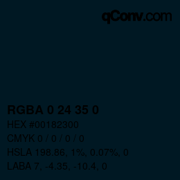 Color code: RGBA 0 24 35 0 | qconv.com