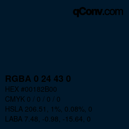 Color code: RGBA 0 24 43 0 | qconv.com
