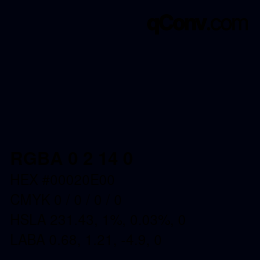 Code couleur: RGBA 0 2 14 0 | qconv.com