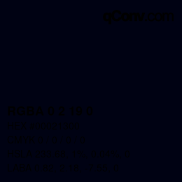 Color code: RGBA 0 2 19 0 | qconv.com