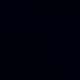 カラーコード: RGBA 0 3 14 0 | qconv.com